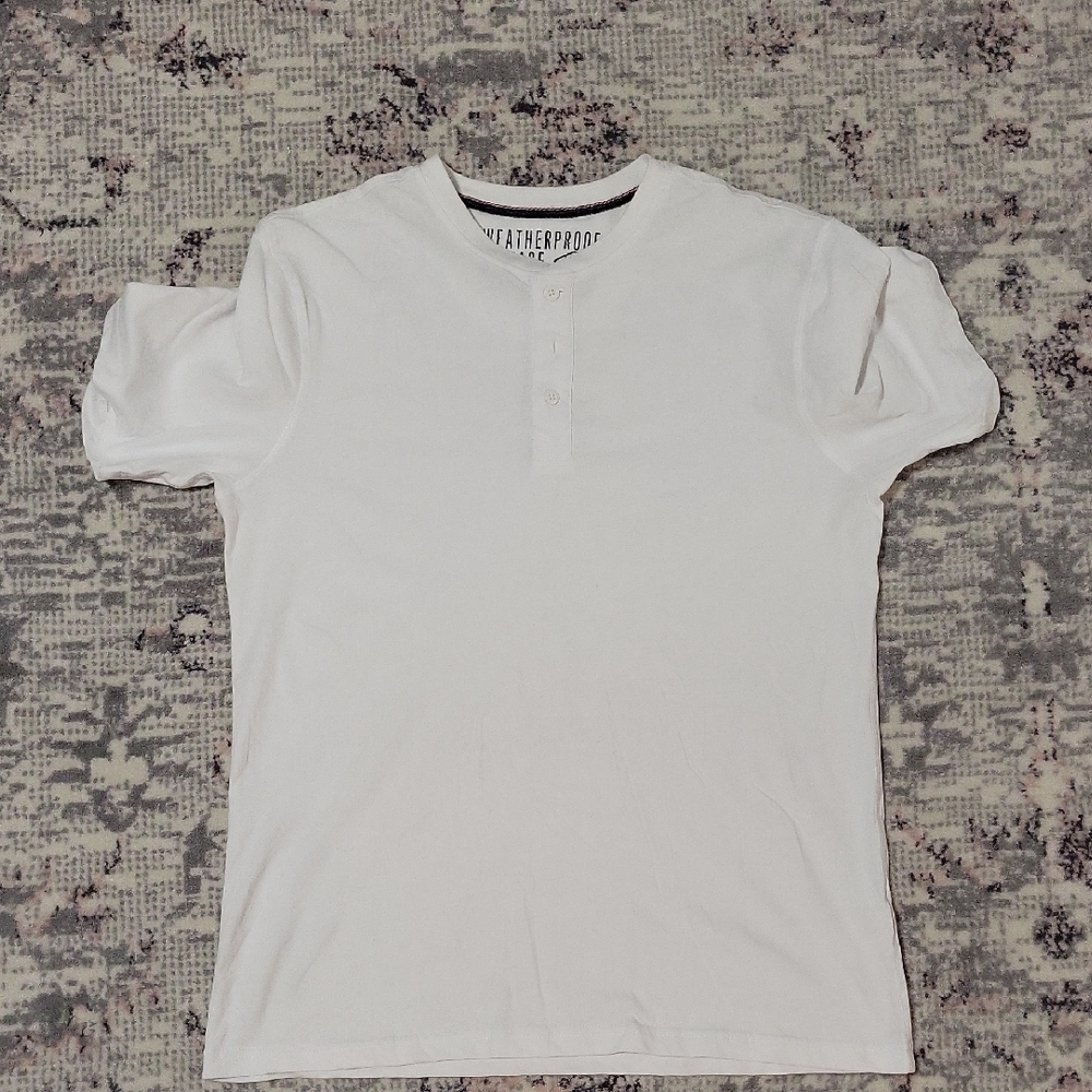 Weatherproof Vintage HenleyWhite Short Sleeve Tee